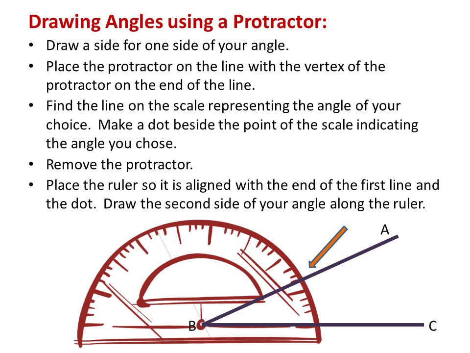 Drawing Angles using a Protractor: