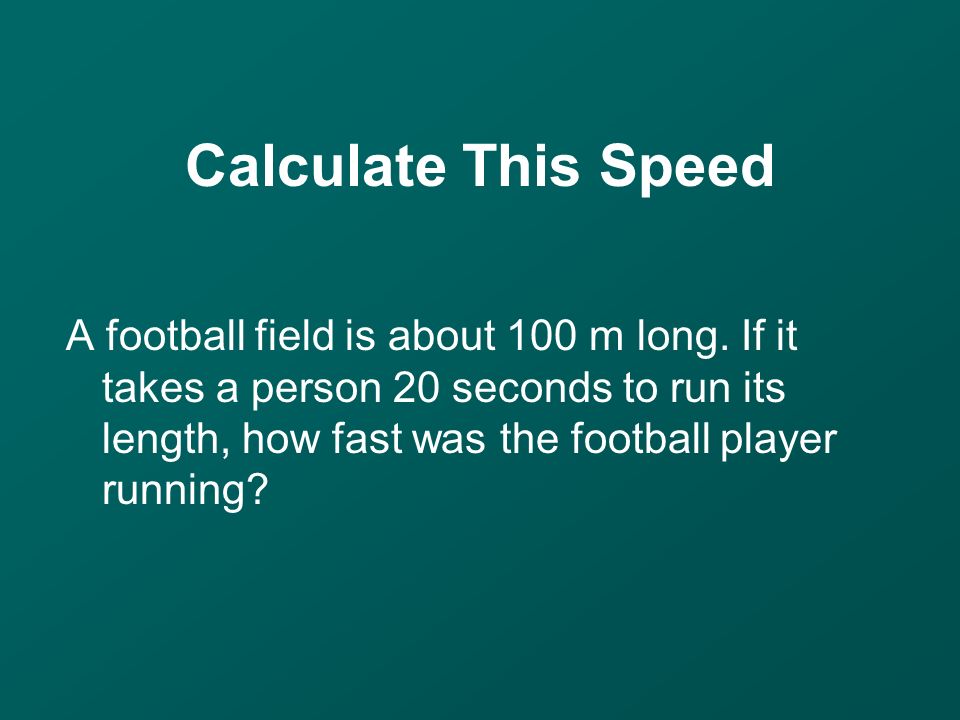 Calculate This Speed