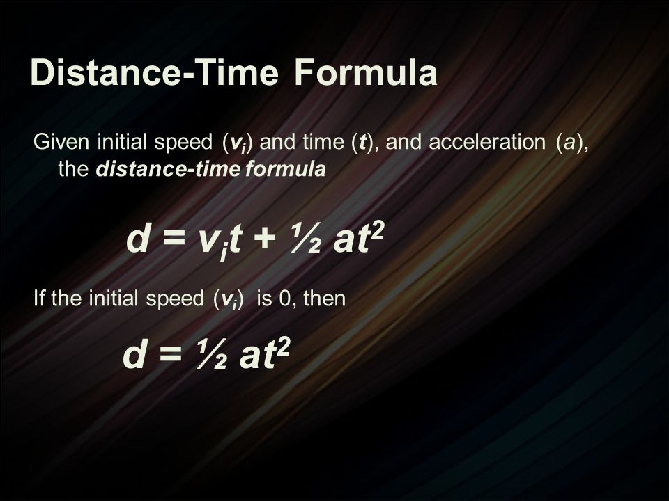 Distance-Time Formula