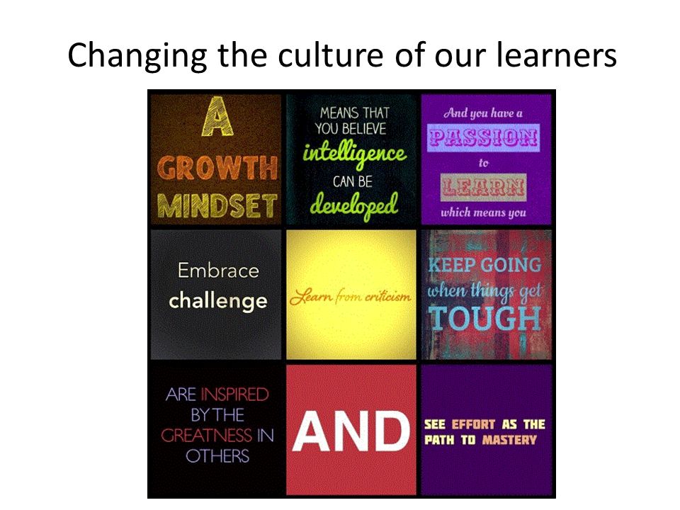 Changing the culture of our learners