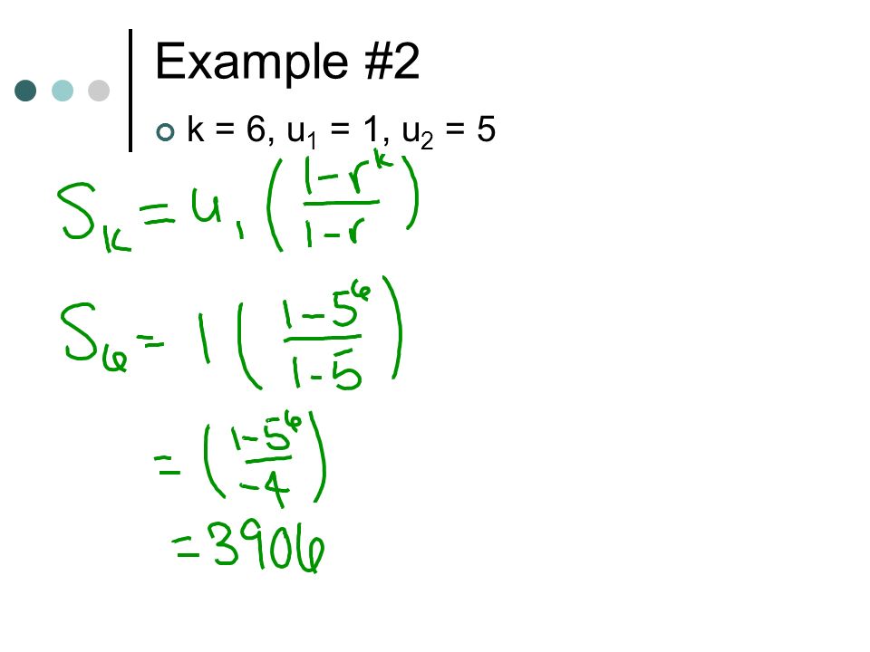 Example #2 k = 6, u1 = 1, u2 = 5