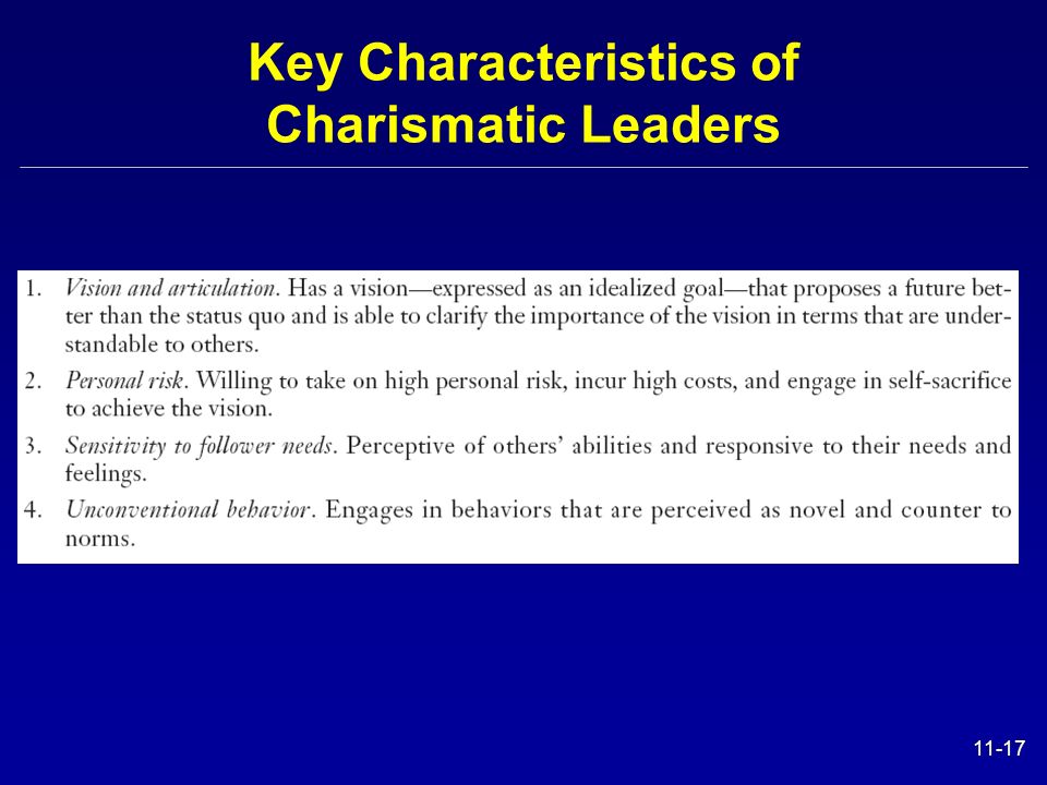 Key Characteristics of Charismatic Leaders