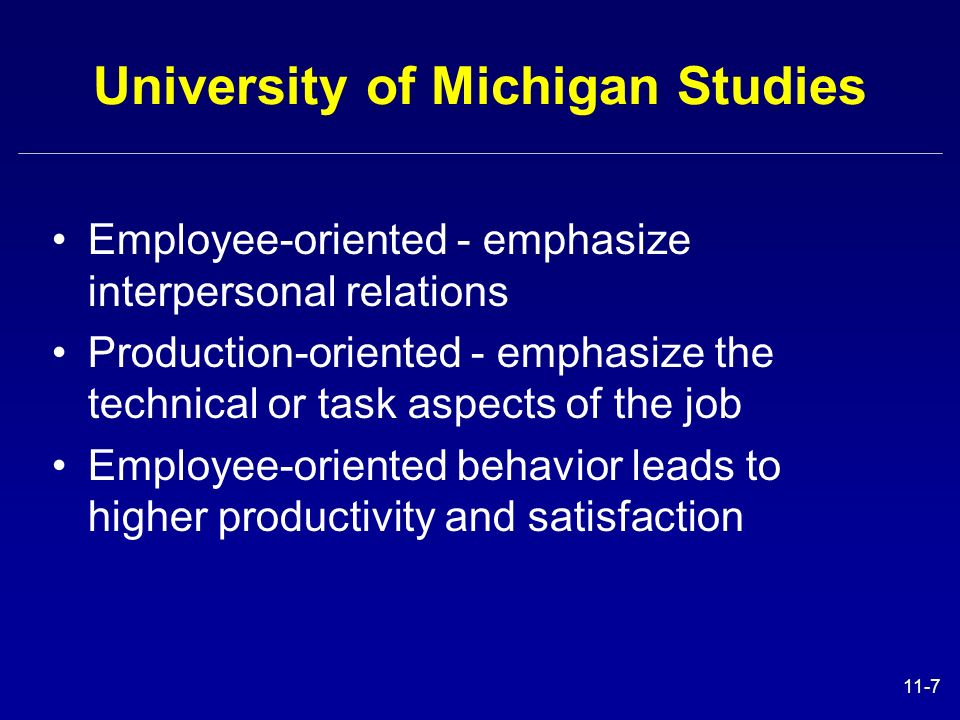 University of Michigan Studies