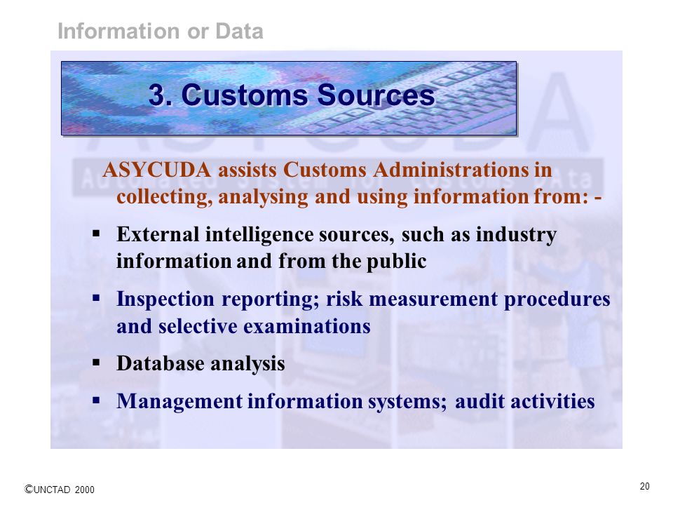 3. Customs Sources Information or Data