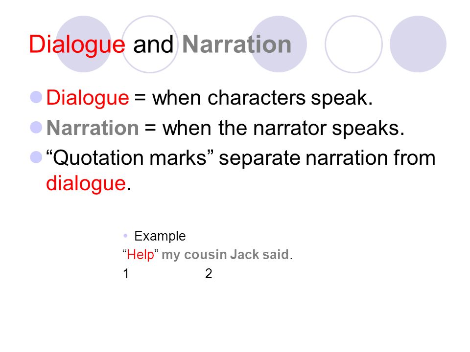 Dialogue and Narration