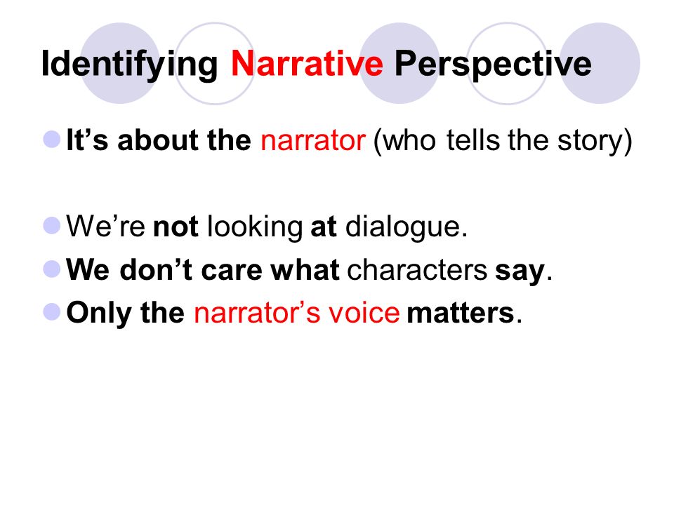 Identifying Narrative Perspective