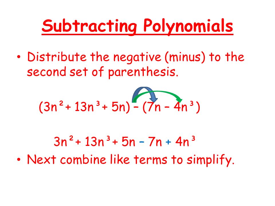 Subtracting Polynomials