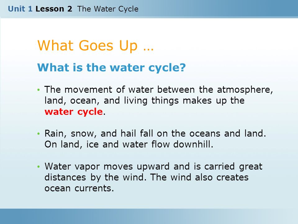 What Goes Up … What is the water cycle