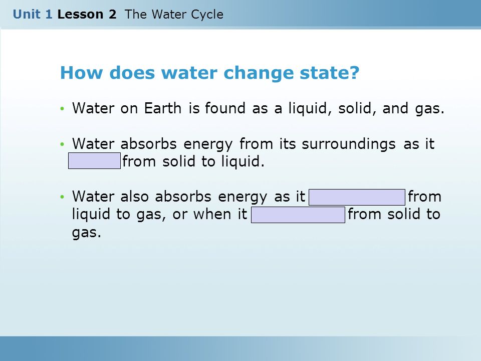 How does water change state