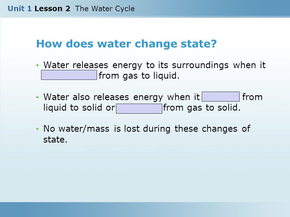How does water change state