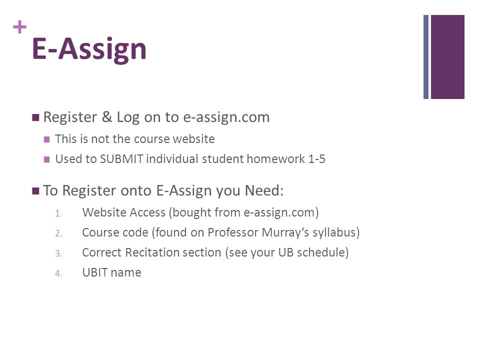 E-Assign Register & Log on to e-assign.com