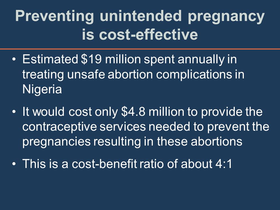 Preventing unintended pregnancy is cost-effective