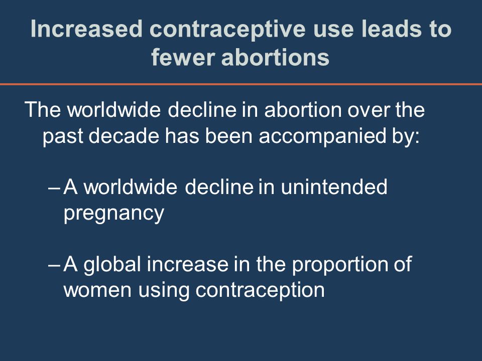 Increased contraceptive use leads to fewer abortions