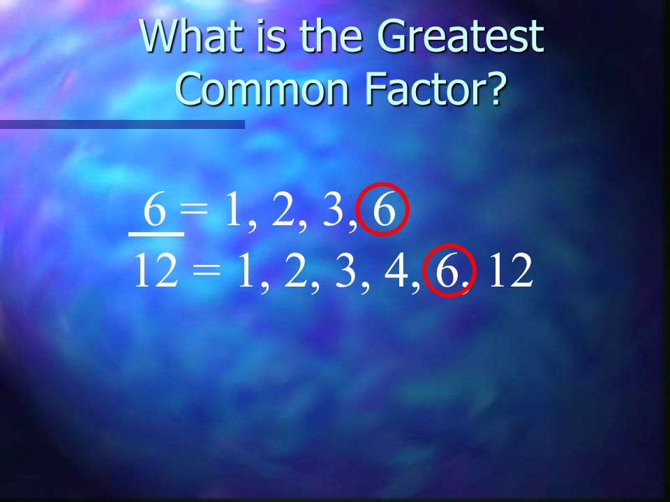 What is the Greatest Common Factor