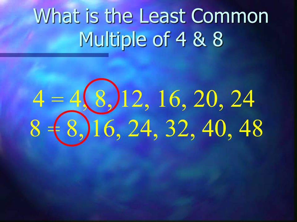 What is the Least Common Multiple of 4 & 8
