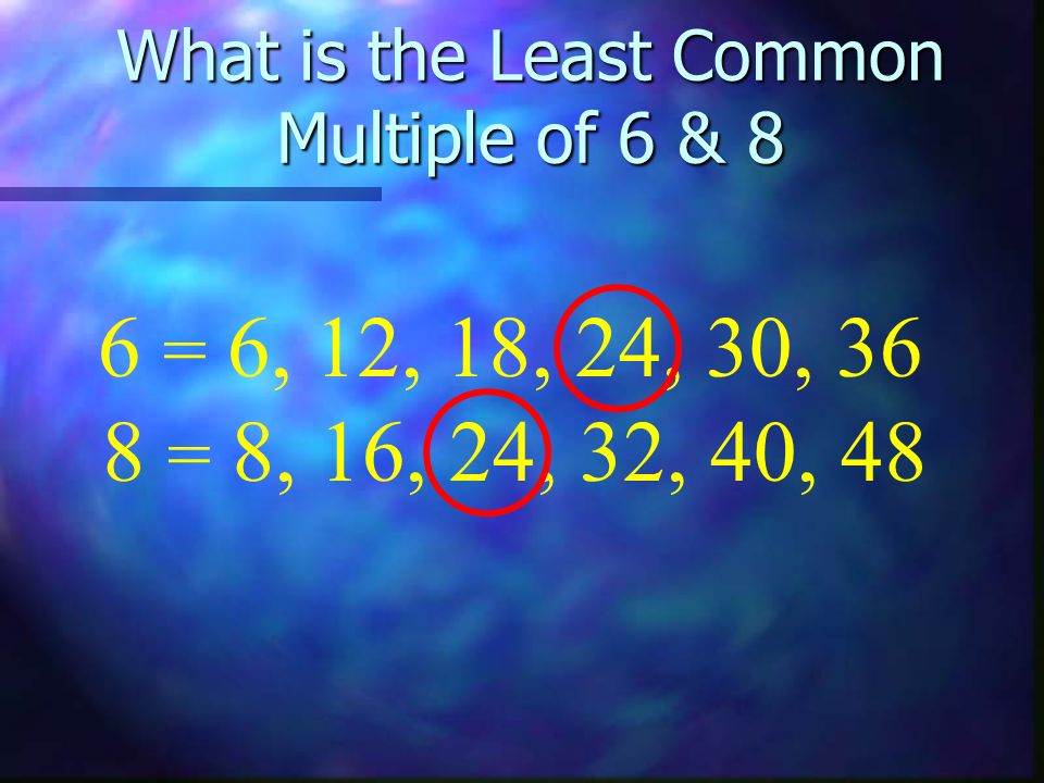 What is the Least Common Multiple of 6 & 8