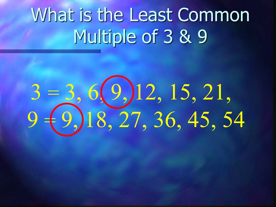 What is the Least Common Multiple of 3 & 9