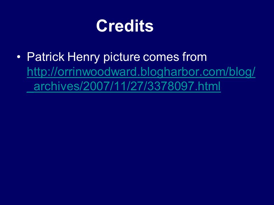 Credits Patrick Henry picture comes from