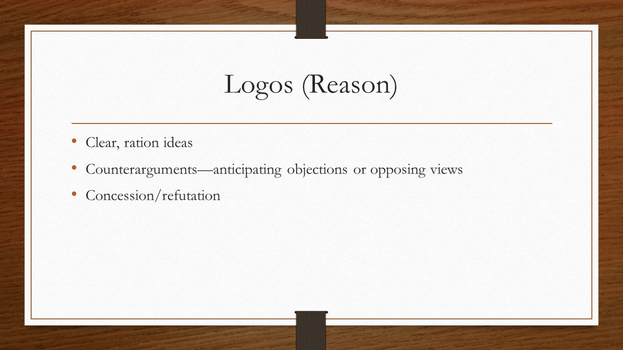 Logos (Reason) Clear, ration ideas