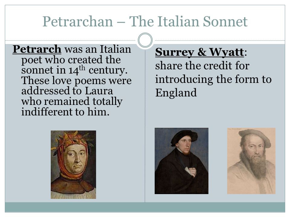Petrarchan – The Italian Sonnet