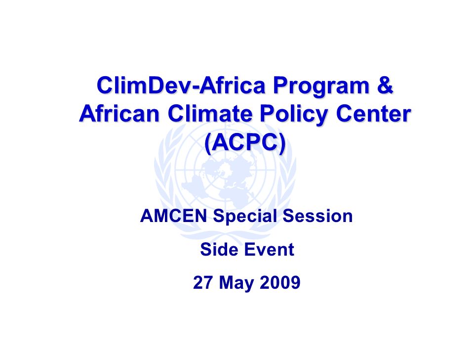 ClimDev-Africa Program & African Climate Policy Center (ACPC)