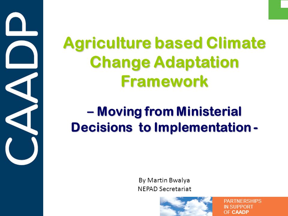 Agriculture based Climate Change Adaptation Framework