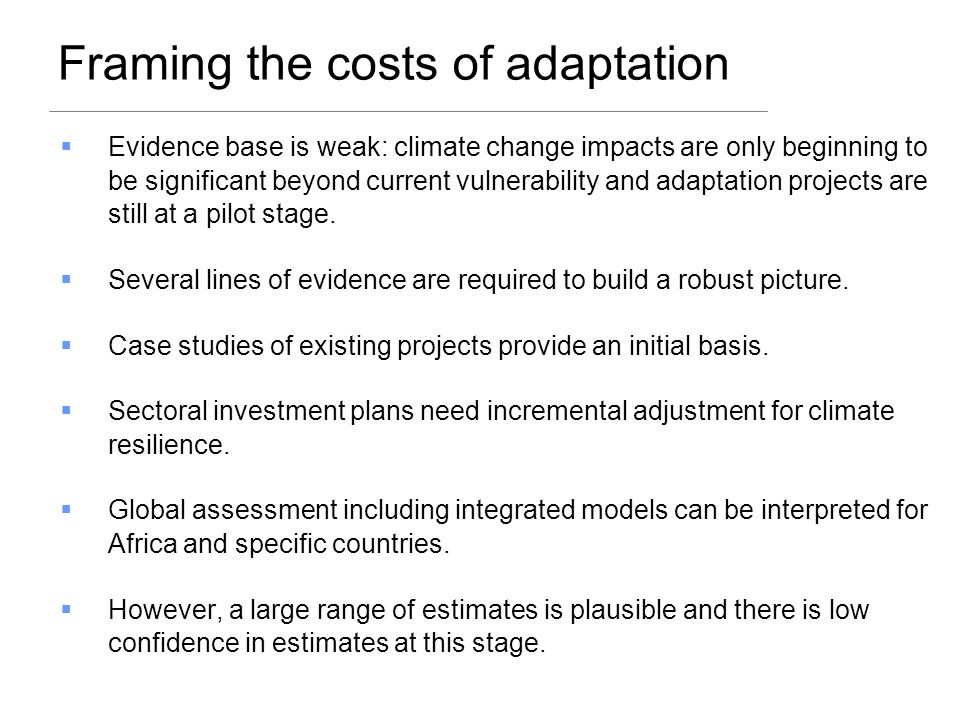 Framing the costs of adaptation