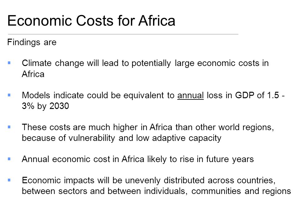 Economic Costs for Africa