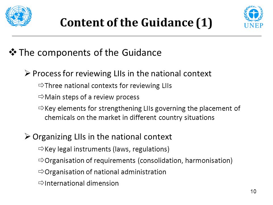 Content of the Guidance (1)