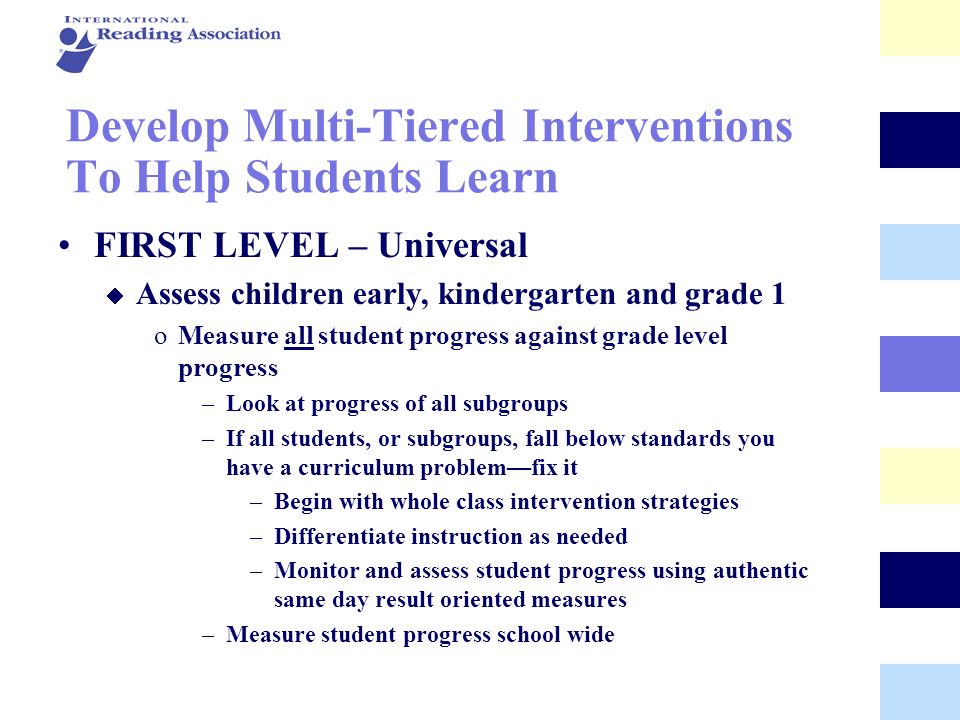 Develop Multi-Tiered Interventions To Help Students Learn