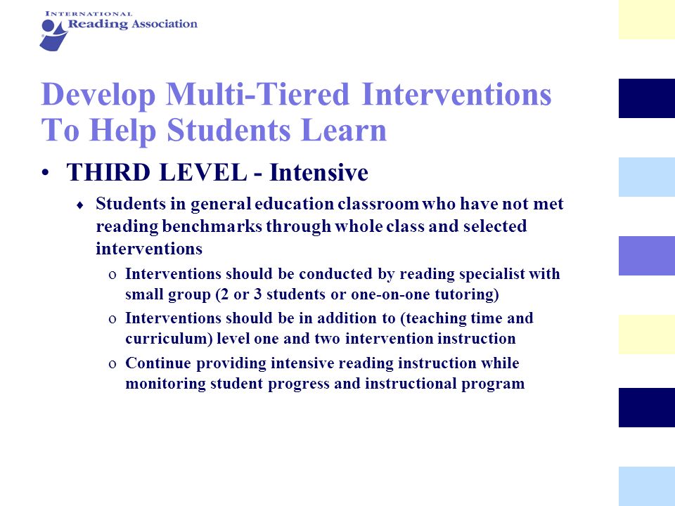 Develop Multi-Tiered Interventions To Help Students Learn