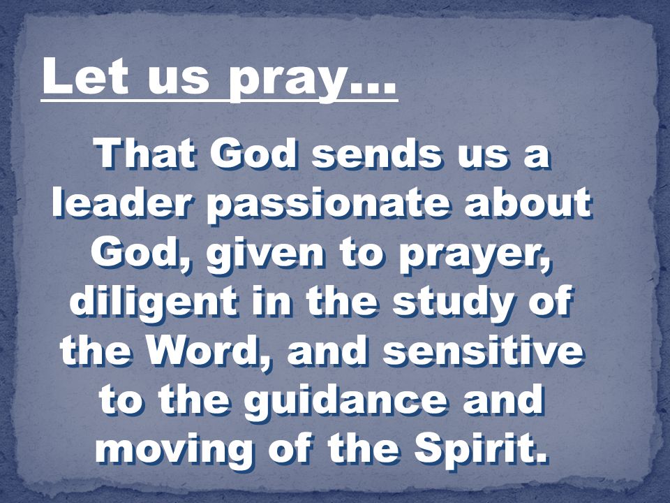 Let us pray…