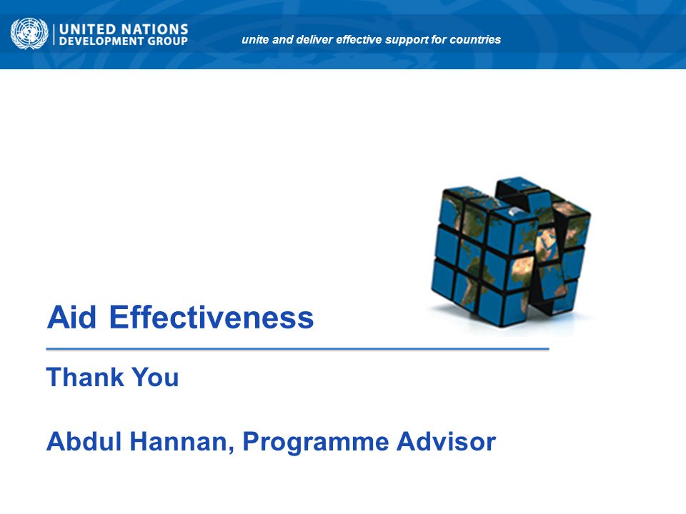Thank You Abdul Hannan, Programme Advisor