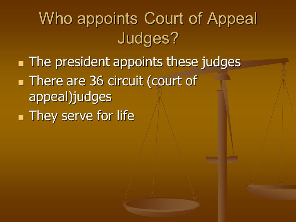 Who appoints Court of Appeal Judges