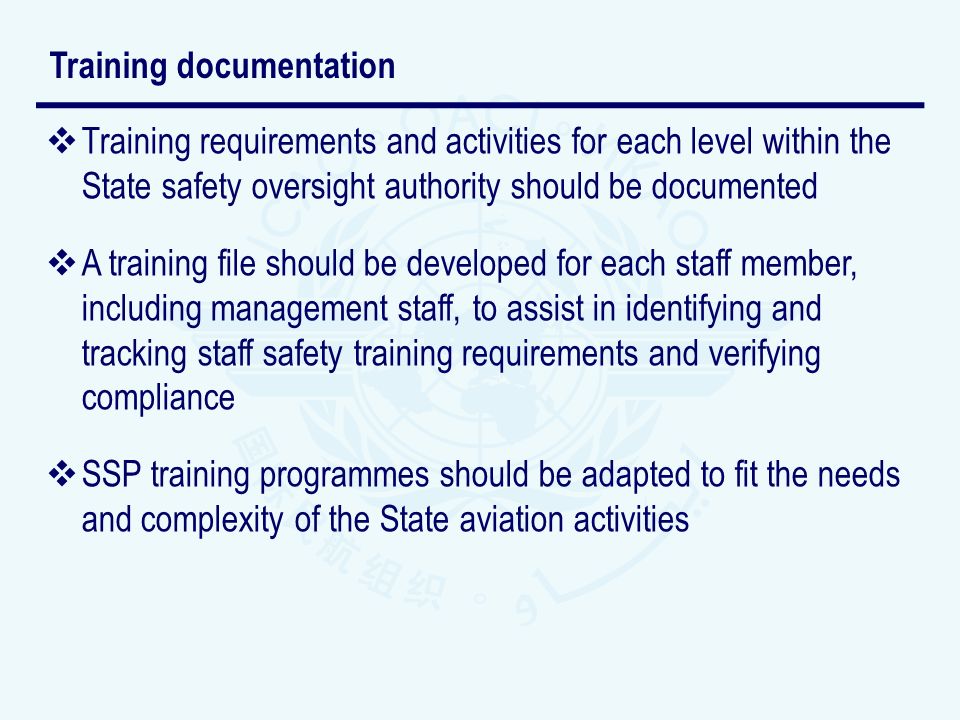 Training documentation