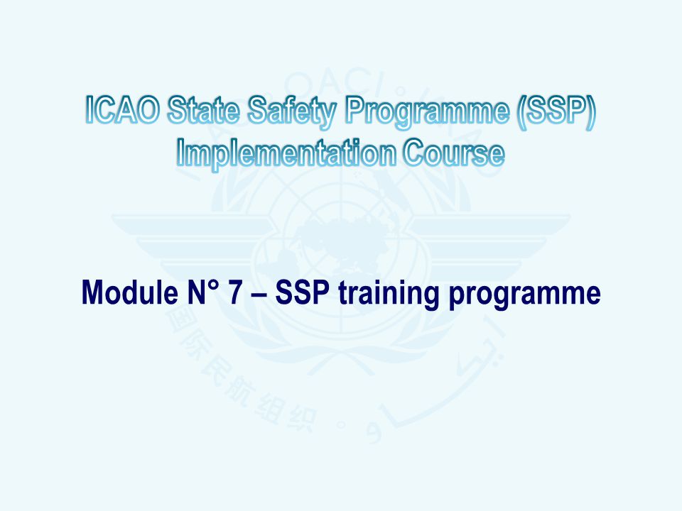 Module N° 7 – SSP training programme