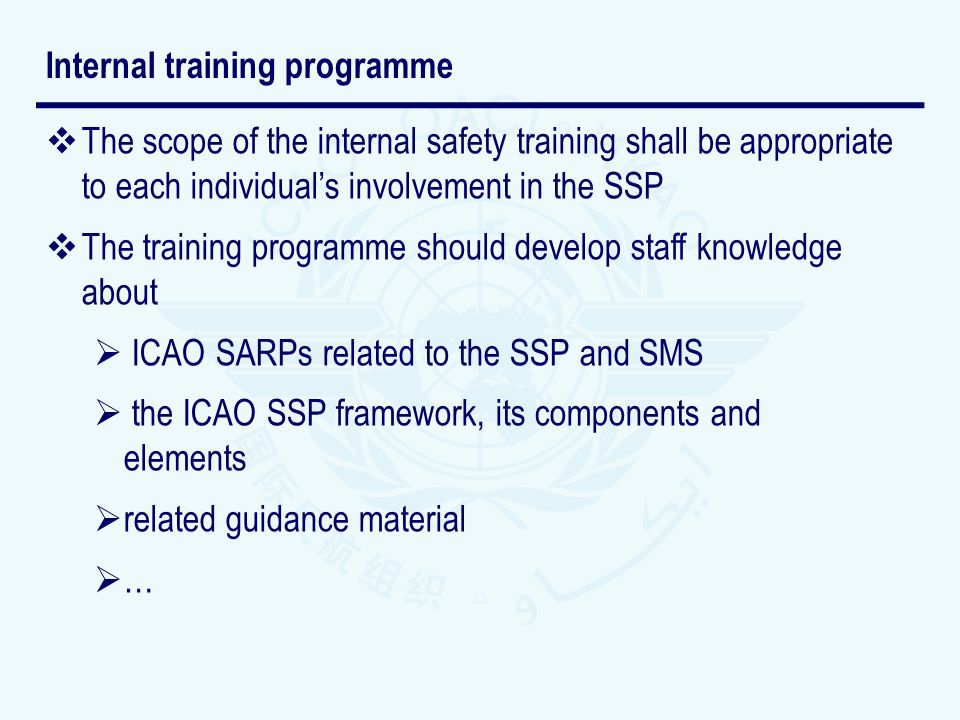 Internal training programme