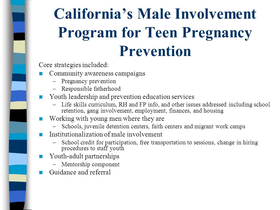 California’s Male Involvement Program for Teen Pregnancy Prevention