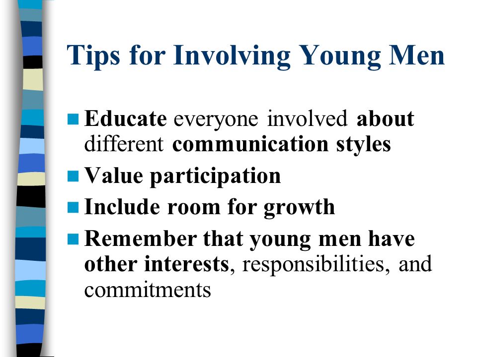 Tips for Involving Young Men