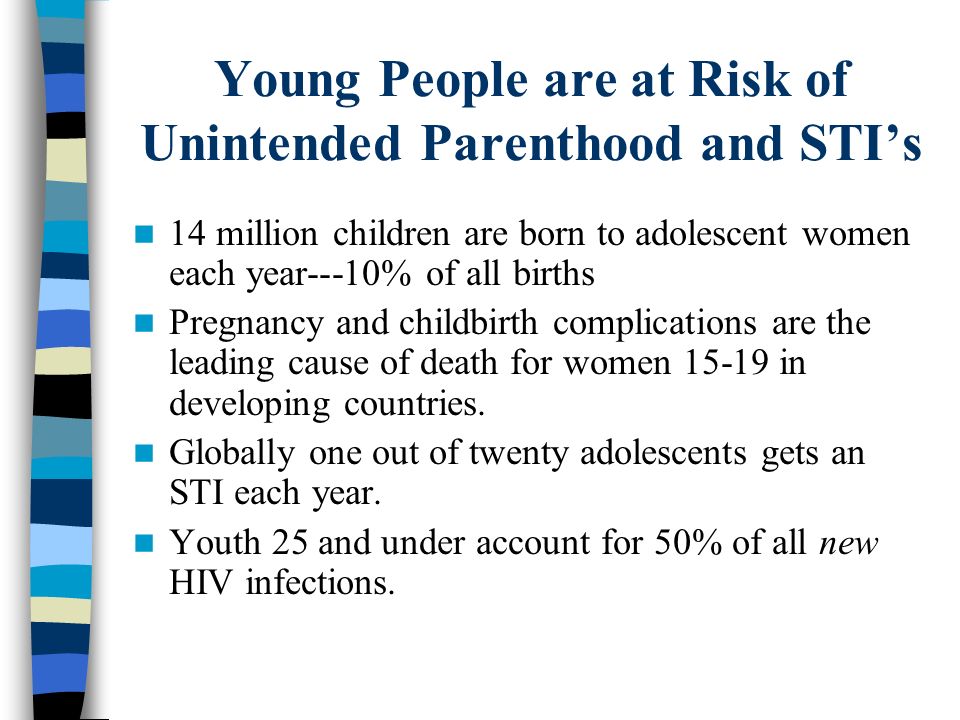 Young People are at Risk of Unintended Parenthood and STI’s