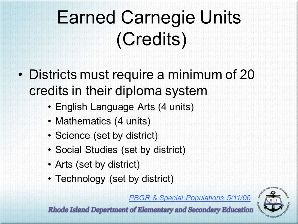 Earned Carnegie Units (Credits)