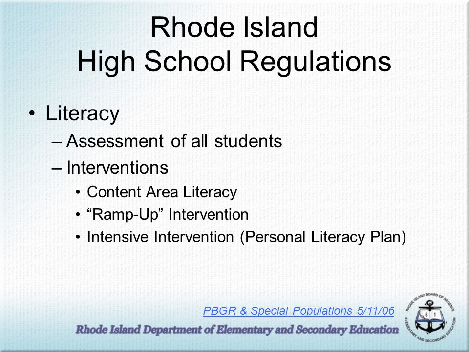 Rhode Island High School Regulations