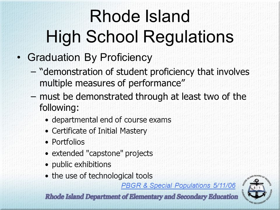 Rhode Island High School Regulations