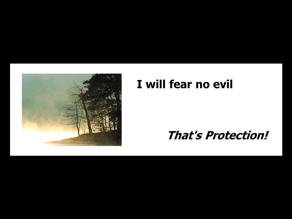 I will fear no evil That s Protection!