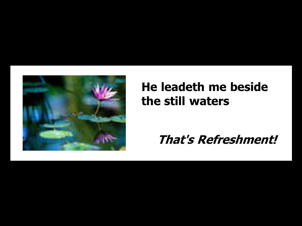 He leadeth me beside the still waters