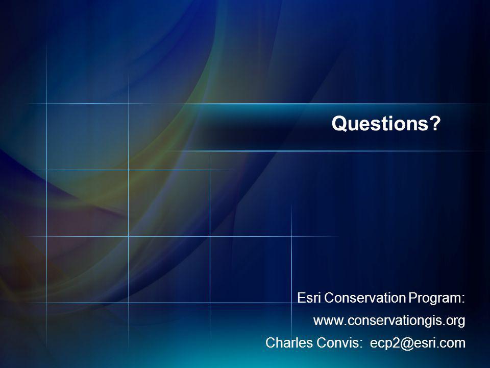Questions Esri Conservation Program: