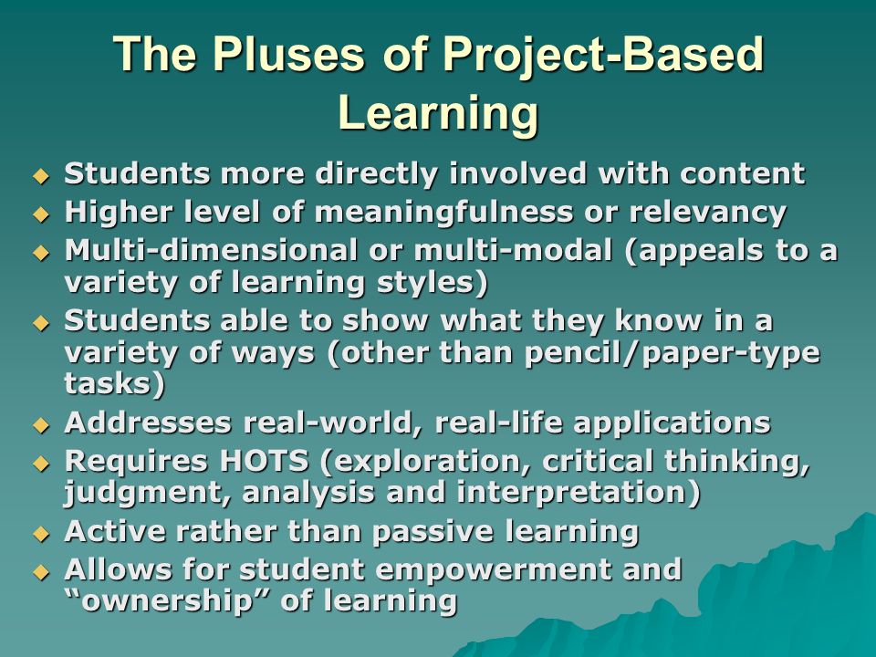 The Pluses of Project-Based Learning