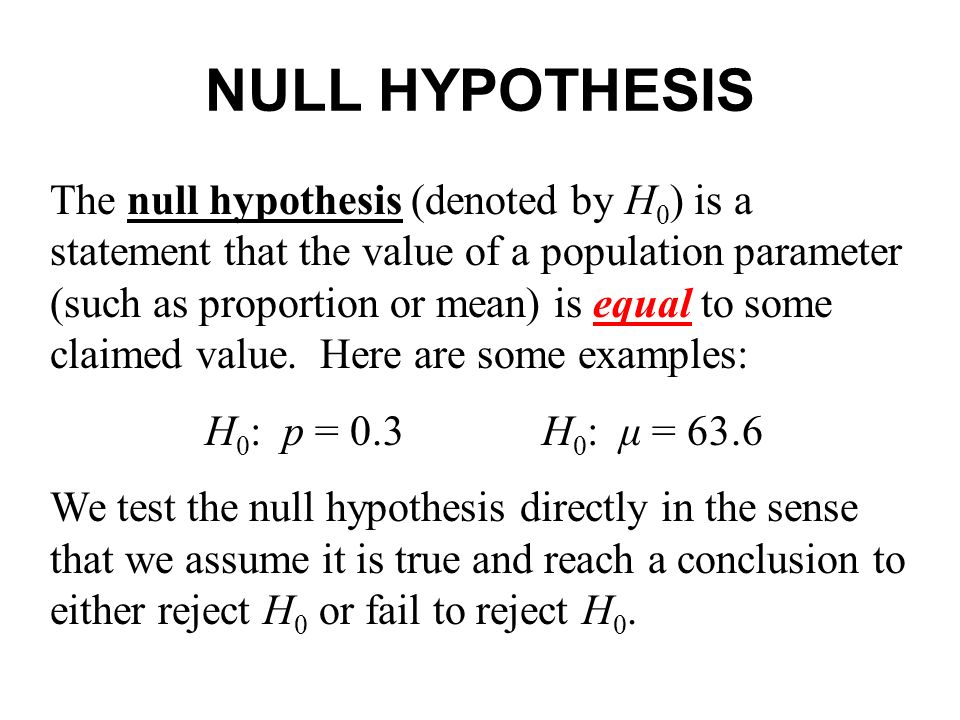 NULL HYPOTHESIS