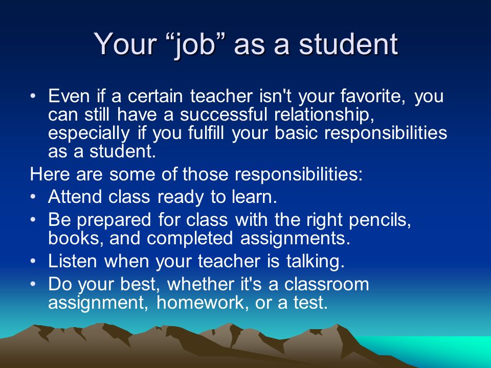 Your job as a student