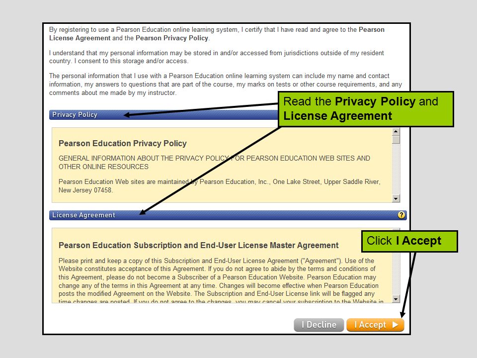 Read the Privacy Policy and License Agreement